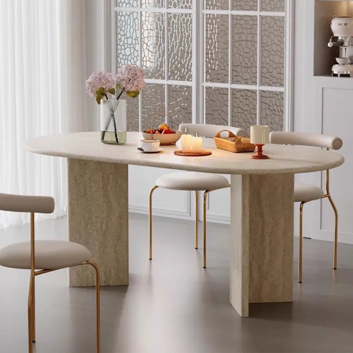 MAS-3618 Masdio Wabi Sabi Travertine Dining Table