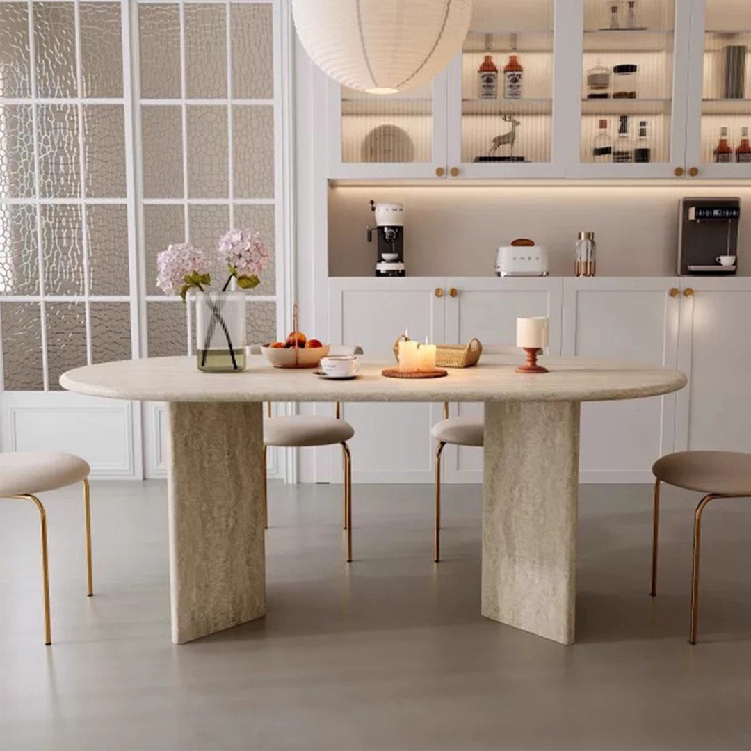 MAS-3618 Masdio Wabi Sabi Travertine Dining Table