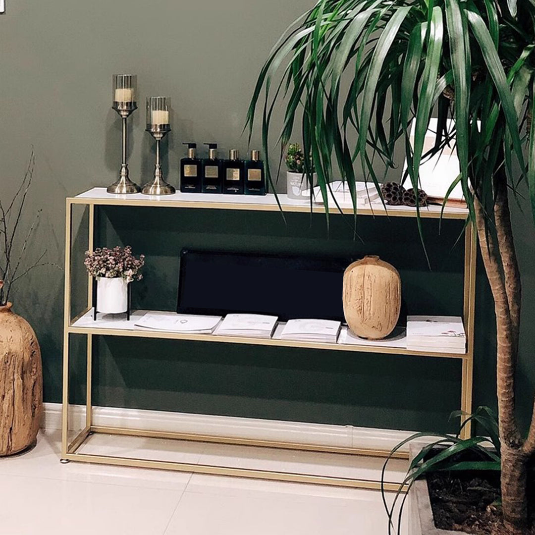 MAS-374 Masdio Sloane Multifunctional Console Table with Solid Marble Top Masdio
