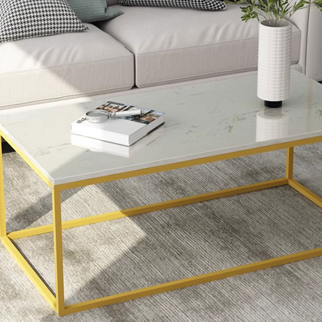 MAS-1388 Masdio Marble and Steel Minimalist Coffee Table Masdio