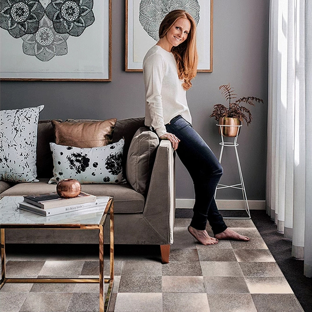 Masdio Modern Cowhide Leather Rug Masdio
