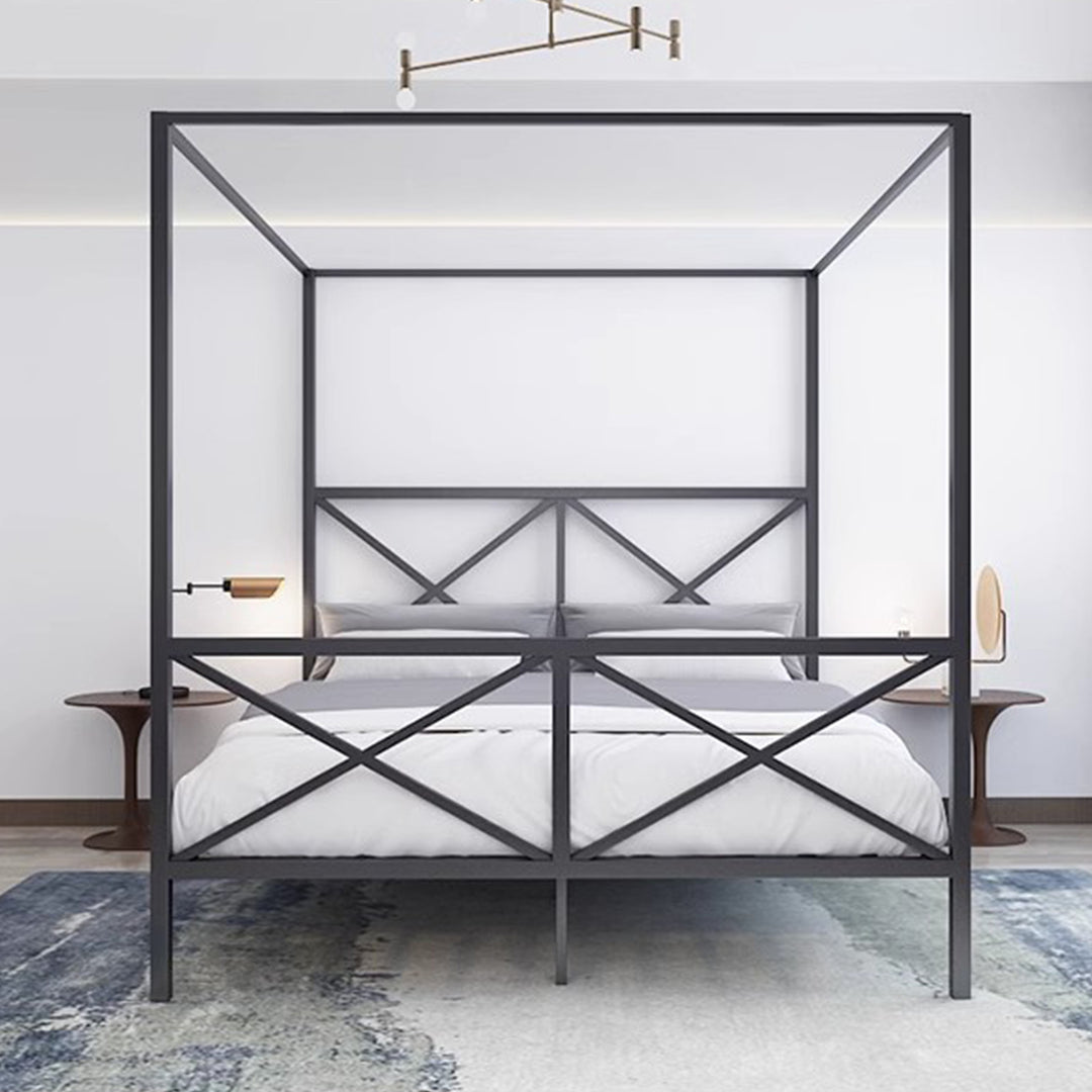 Masdio Modern Industrial Canopy Bedframe Masdio
