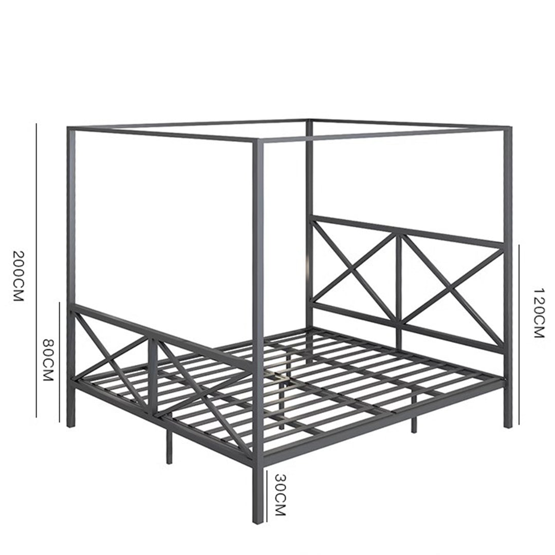 Masdio Modern Industrial Canopy Bedframe Masdio