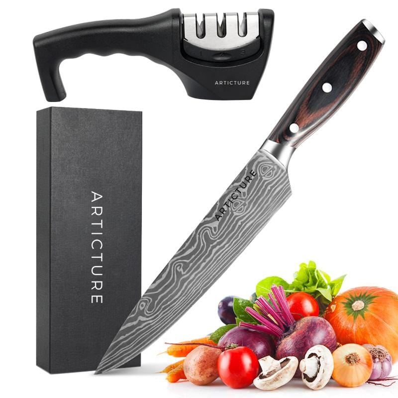 Masdio Oakwood Chef Knife Present Them