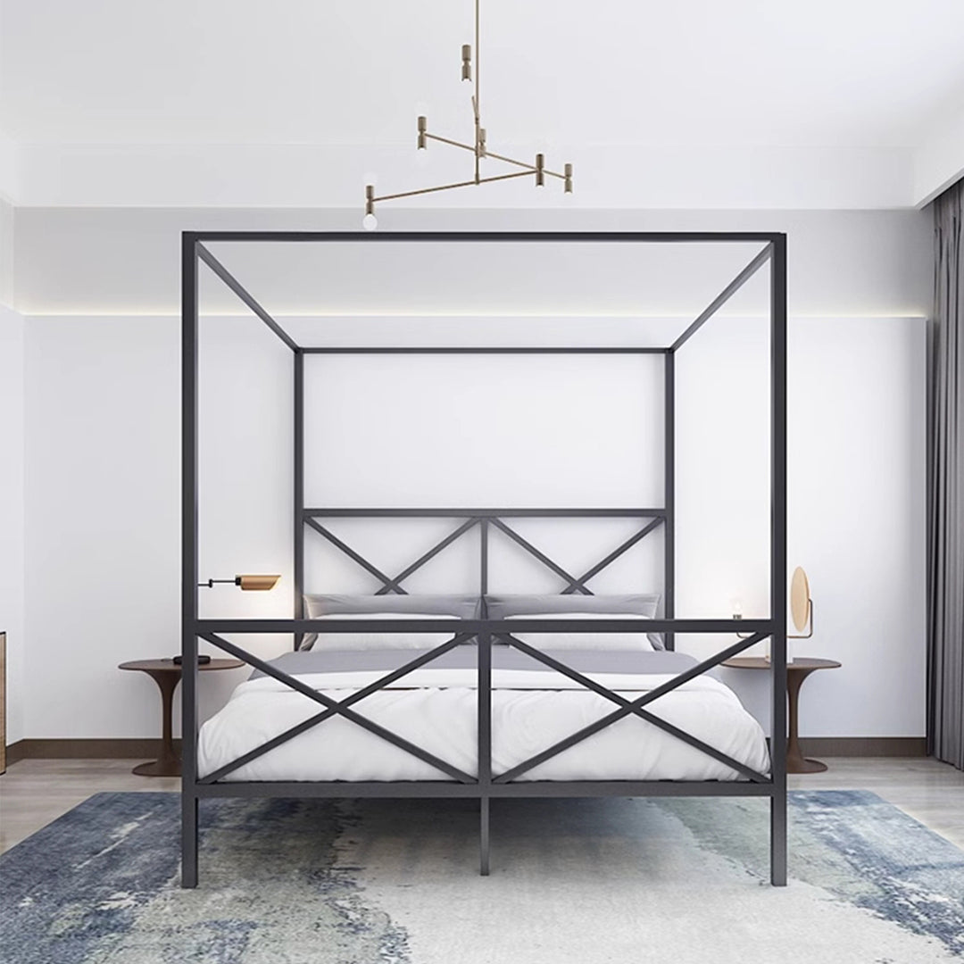 Masdio Modern Industrial Canopy Bedframe Masdio
