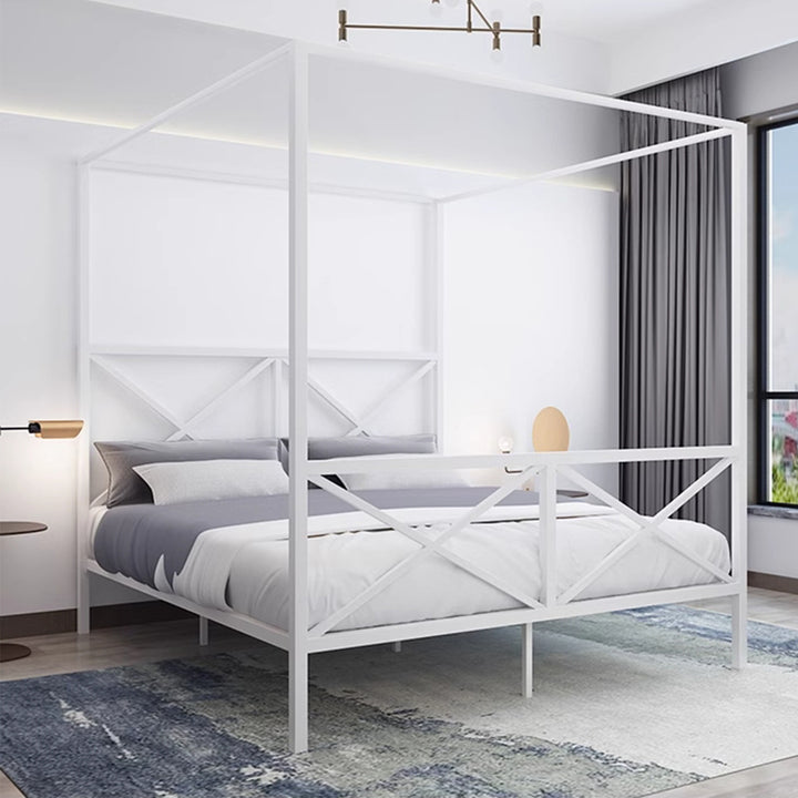 Masdio Modern Industrial Canopy Bedframe Masdio
