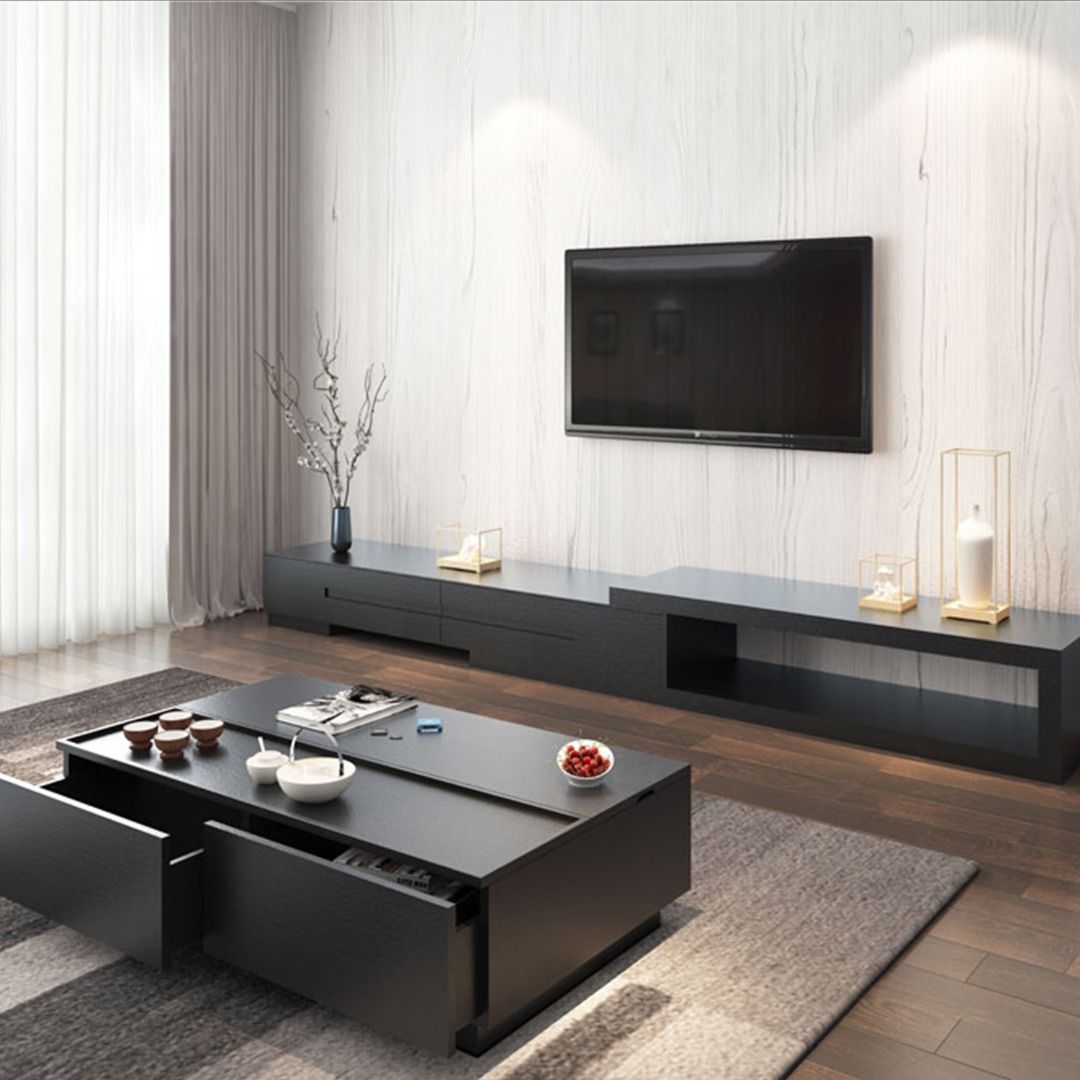 Minimalist Extendable TV Console Present Them