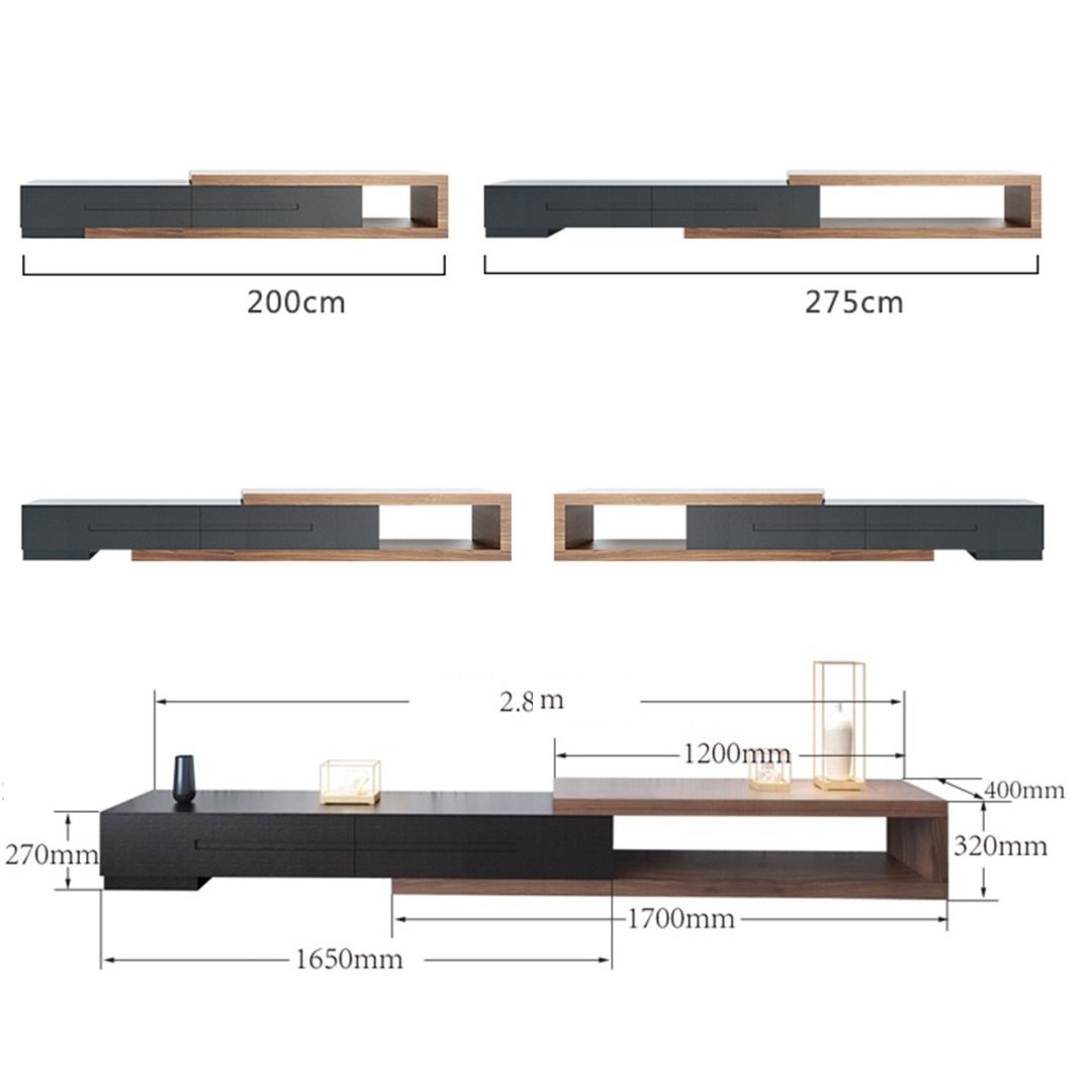 Minimalist Extendable TV Console Present Them