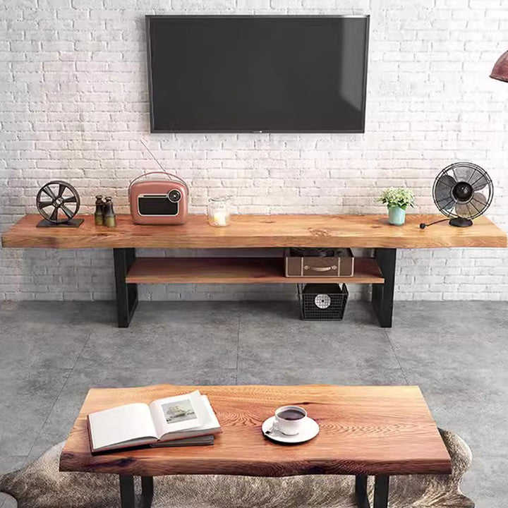Modern Rustic Solid Wood TV Console Present Them