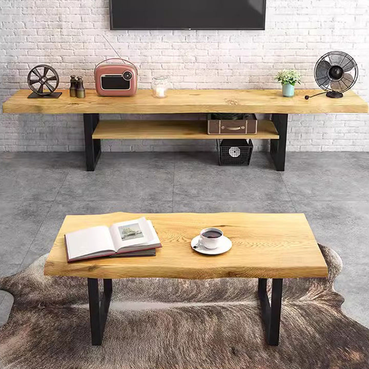Modern Rustic Solid Wood TV Console Present Them