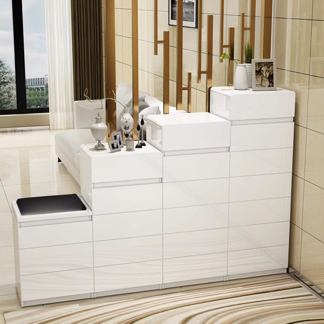 Modern Stackable Shoe Cabinet Bench Set ( See Description) Present Them