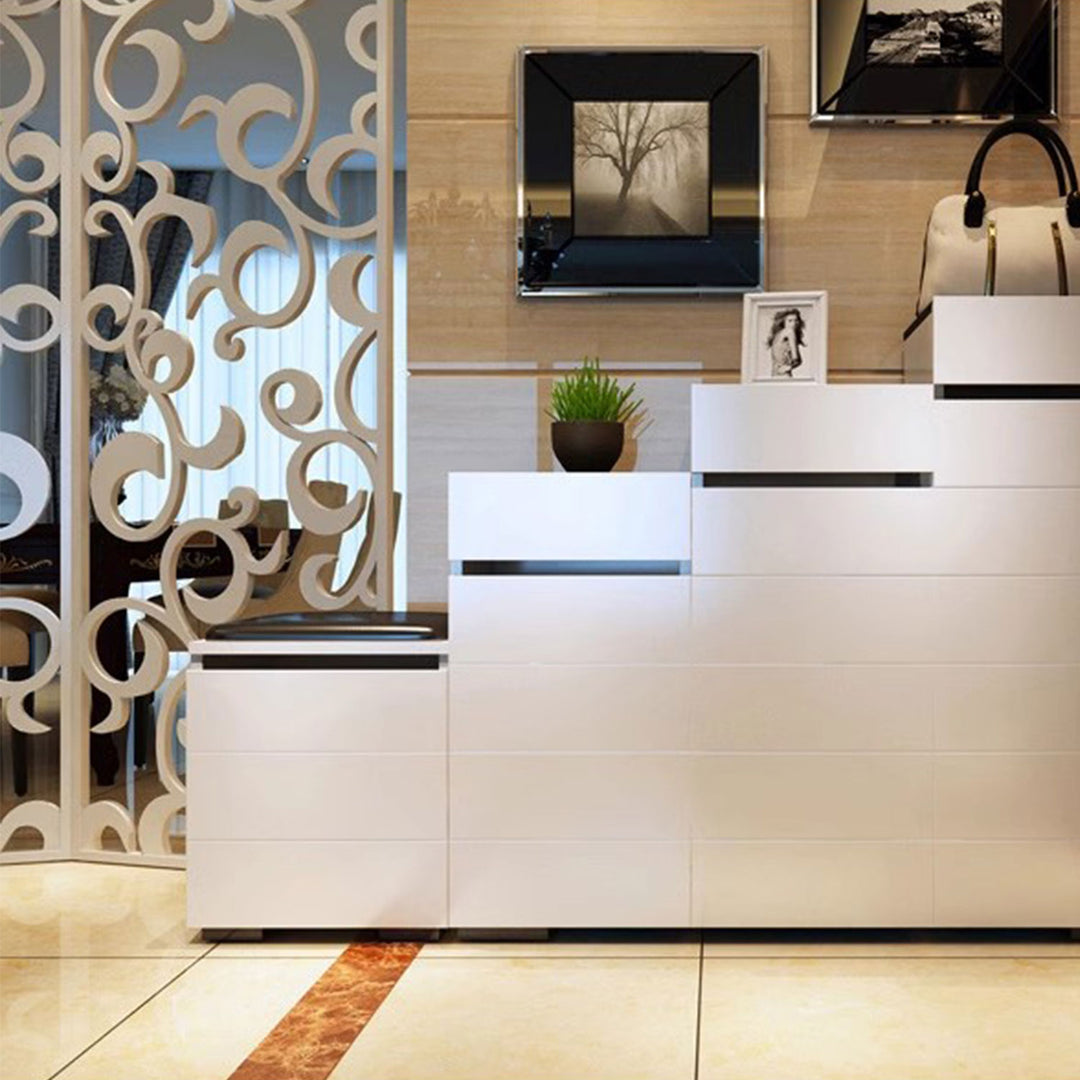 Modern Stackable Shoe Cabinet Bench Set ( See Description) Present Them