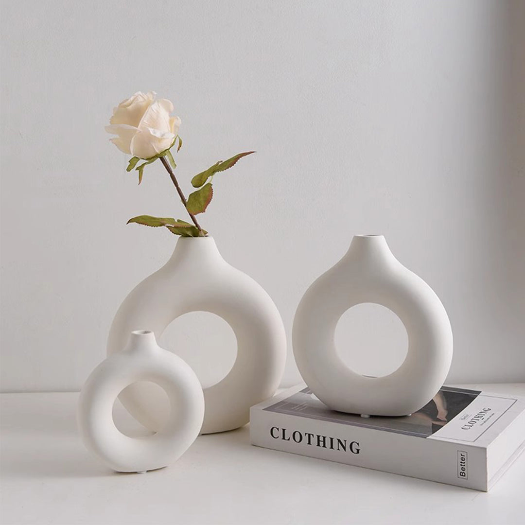 MAS-1211 Masdio Nordic Modern White Ceramic Vase Creative Home Decoration Present Them