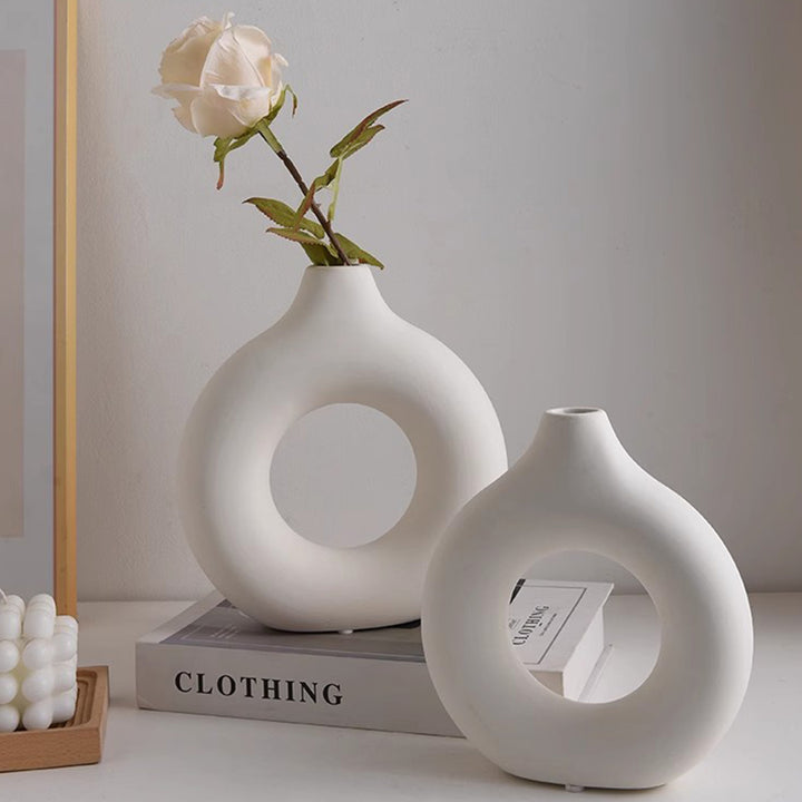 MAS-1211 Masdio Nordic Modern White Ceramic Vase Creative Home Decoration Present Them