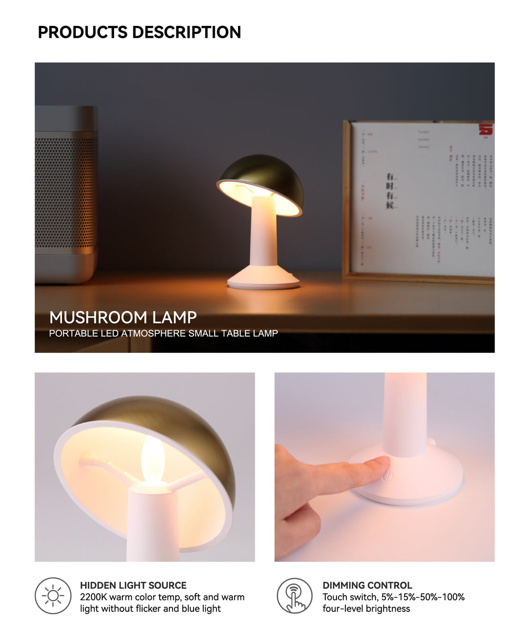 Nordic Style Gold Brass Table Lamp Present Them