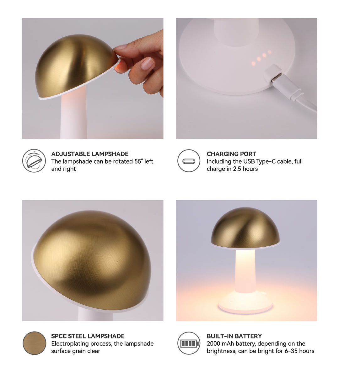 Nordic Style Gold Brass Table Lamp Present Them