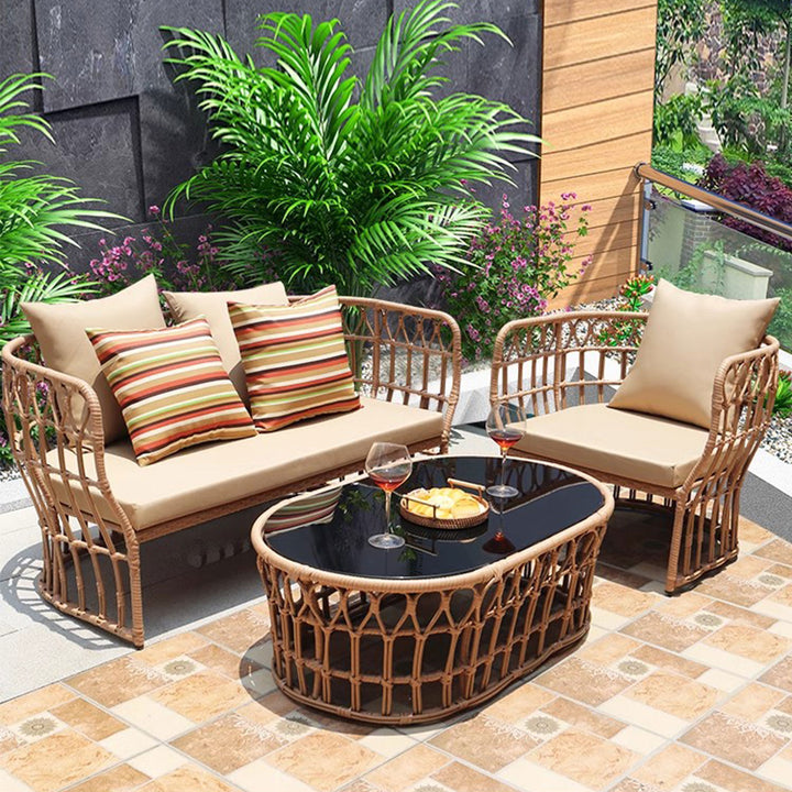 Outdoor Rattan Chair and Table Present Them