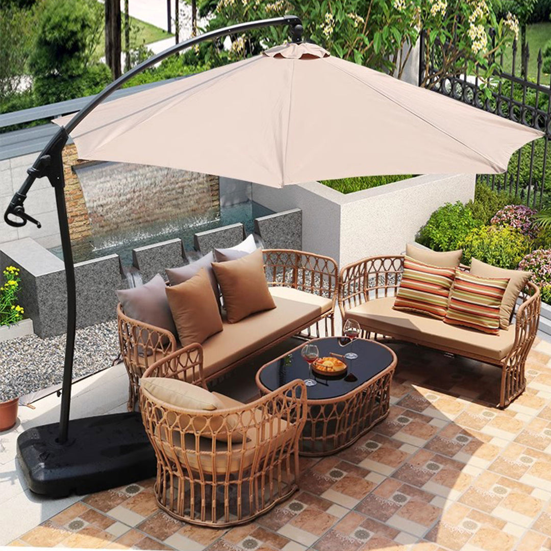 Outdoor Rattan Chair and Table Present Them