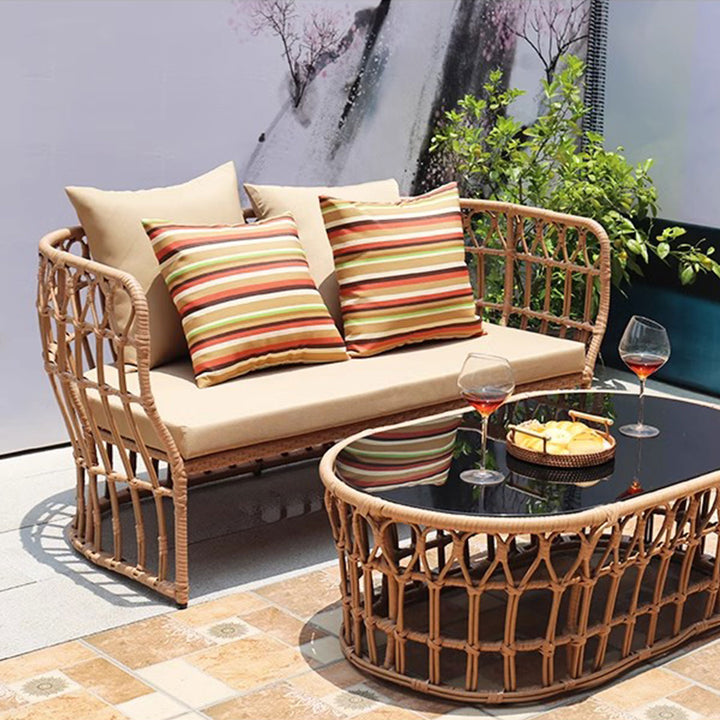 Outdoor Rattan Chair and Table Present Them