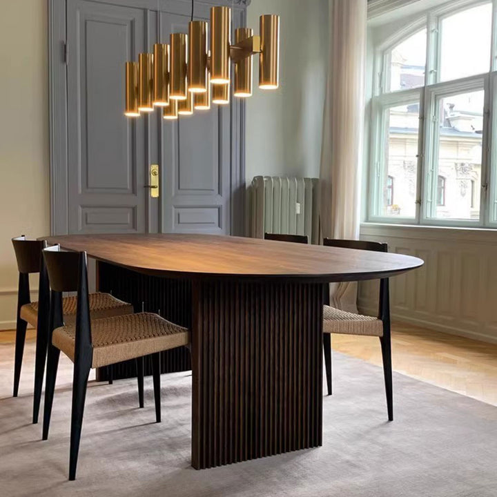 MAS-1592  Masdio Oval Solid Pine Pedestal Dining Table Masdio