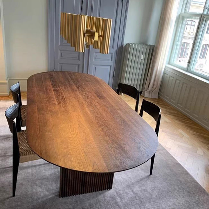 MAS-1592  Masdio Oval Solid Pine Pedestal Dining Table Masdio
