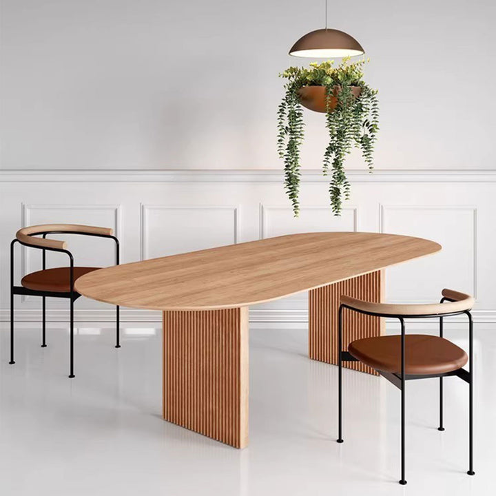 MAS-1592  Masdio Oval Solid Pine Pedestal Dining Table Masdio