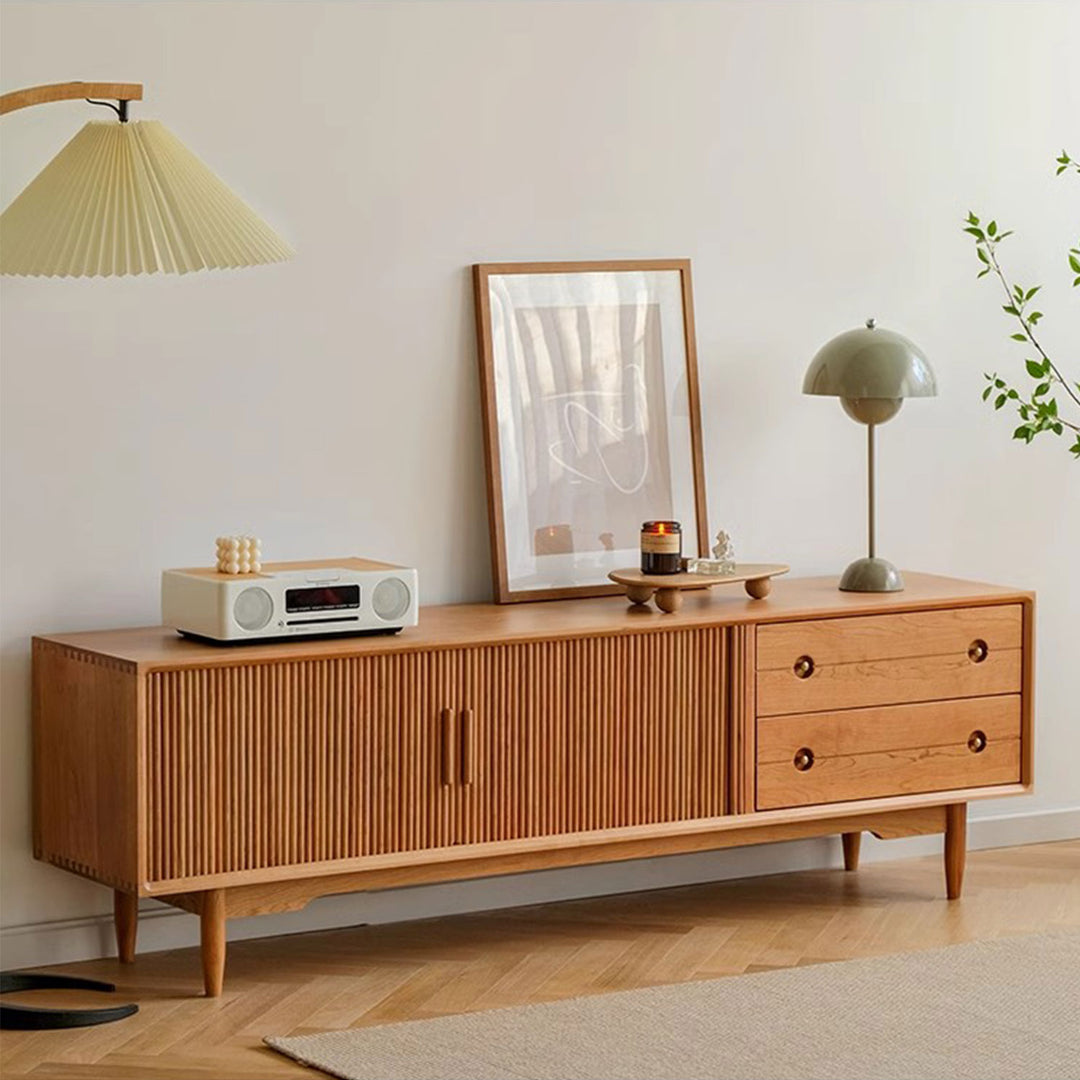 PT-1142 Presenthem Blending Style and Functionality Cherrywood TV Stand Present Them