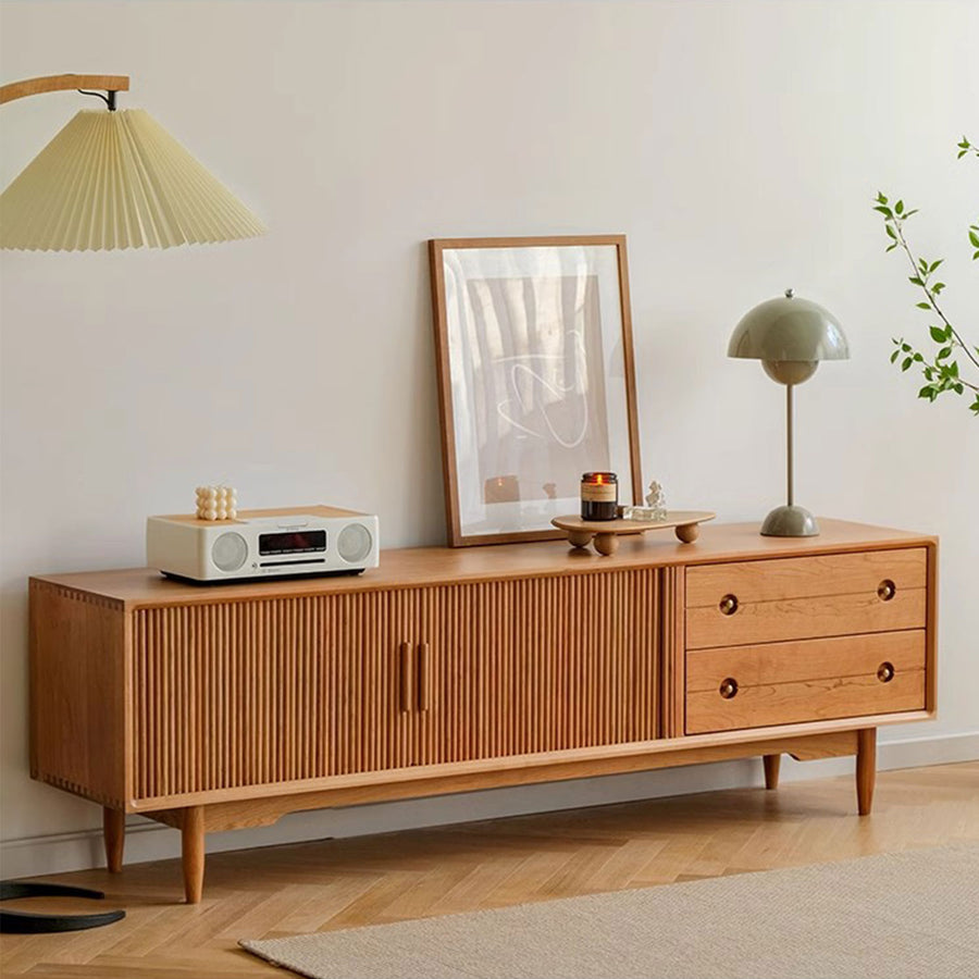 PT-1142 Presenthem Blending Style and Functionality Cherrywood TV Stand Present Them