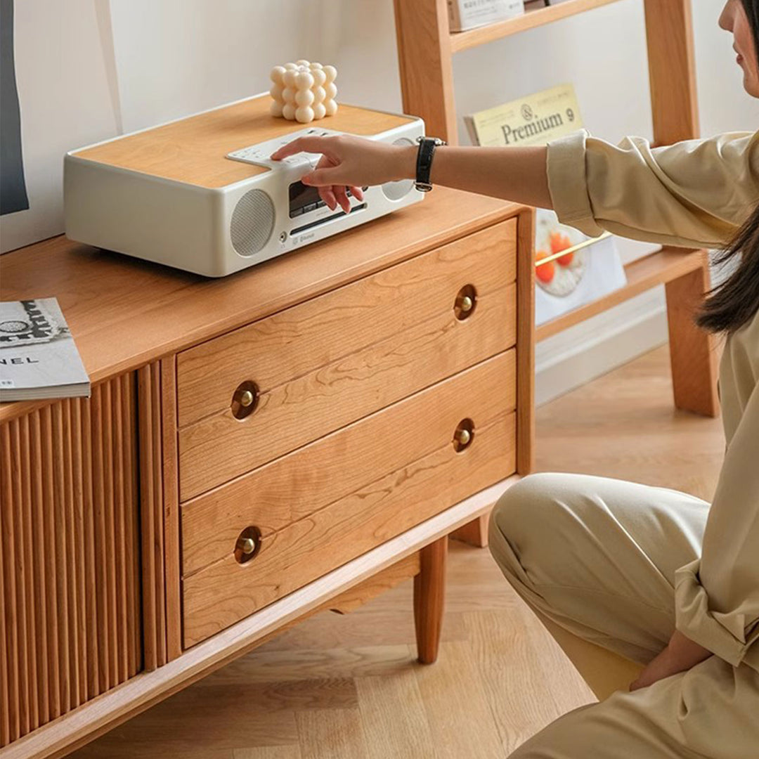 PT-1142 Presenthem Blending Style and Functionality Cherrywood TV Stand Present Them