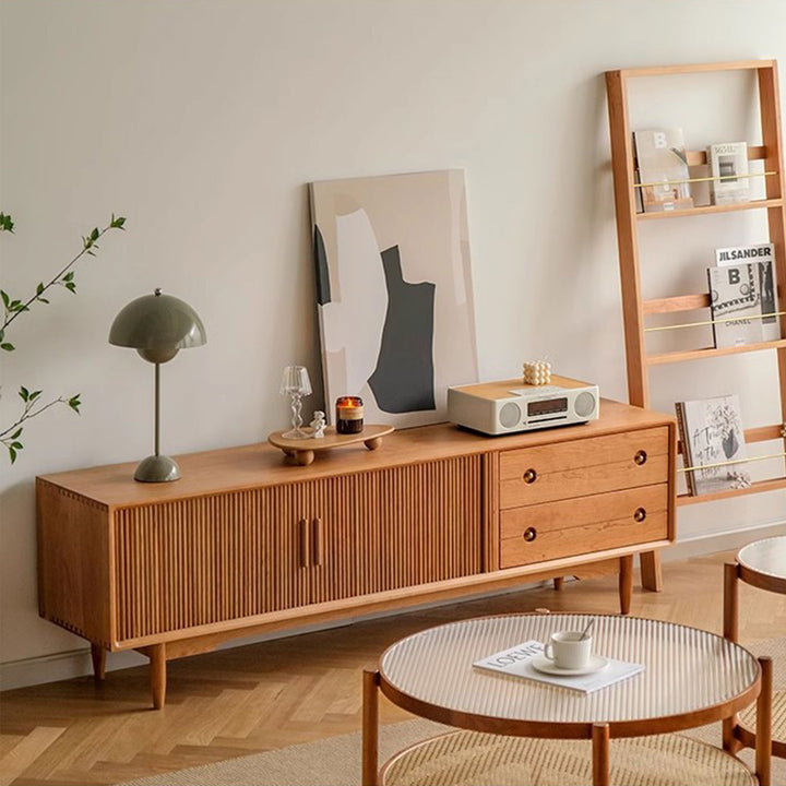 PT-1142 Presenthem Blending Style and Functionality Cherrywood TV Stand Present Them