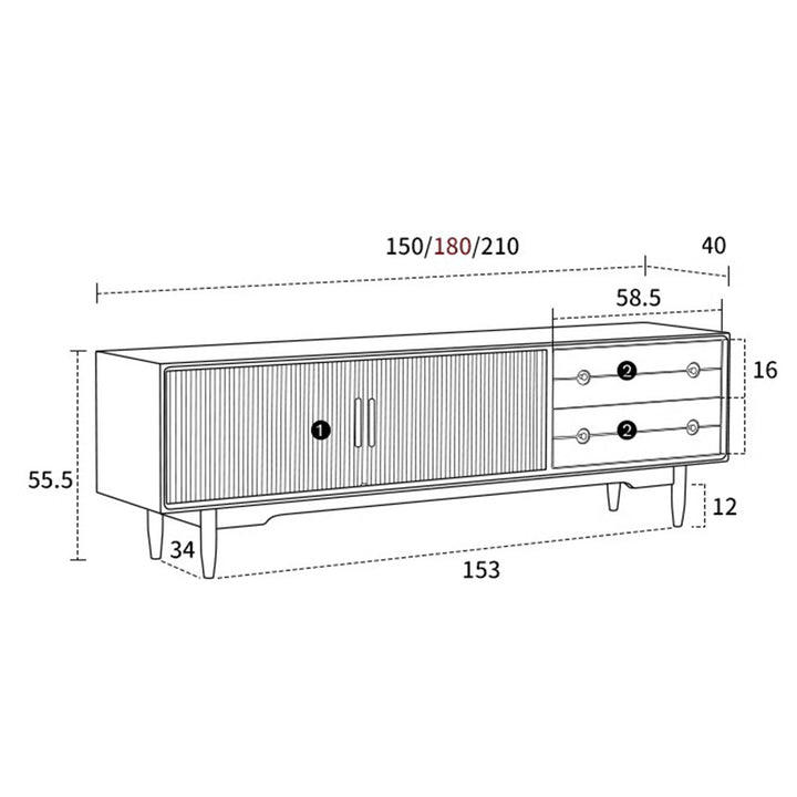 PT-1142 Presenthem Blending Style and Functionality Cherrywood TV Stand Present Them