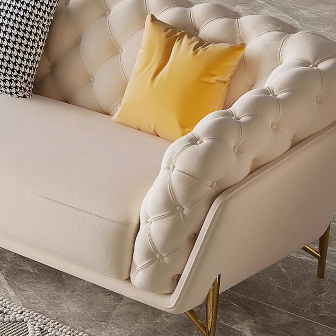 MAS-1406 Masdio Pearl Velvet Chair with Gold Frame Masdio