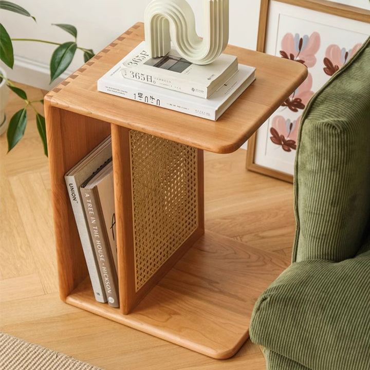 MAS-1275 Masdio Pinewood End Table with Built-In Storage Present Them