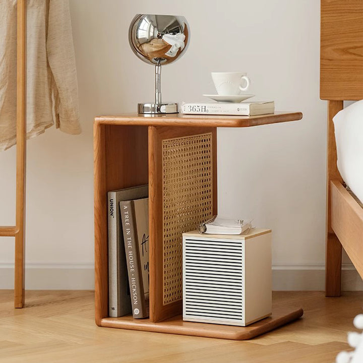 MAS-1275 Masdio Pinewood End Table with Built-In Storage Present Them