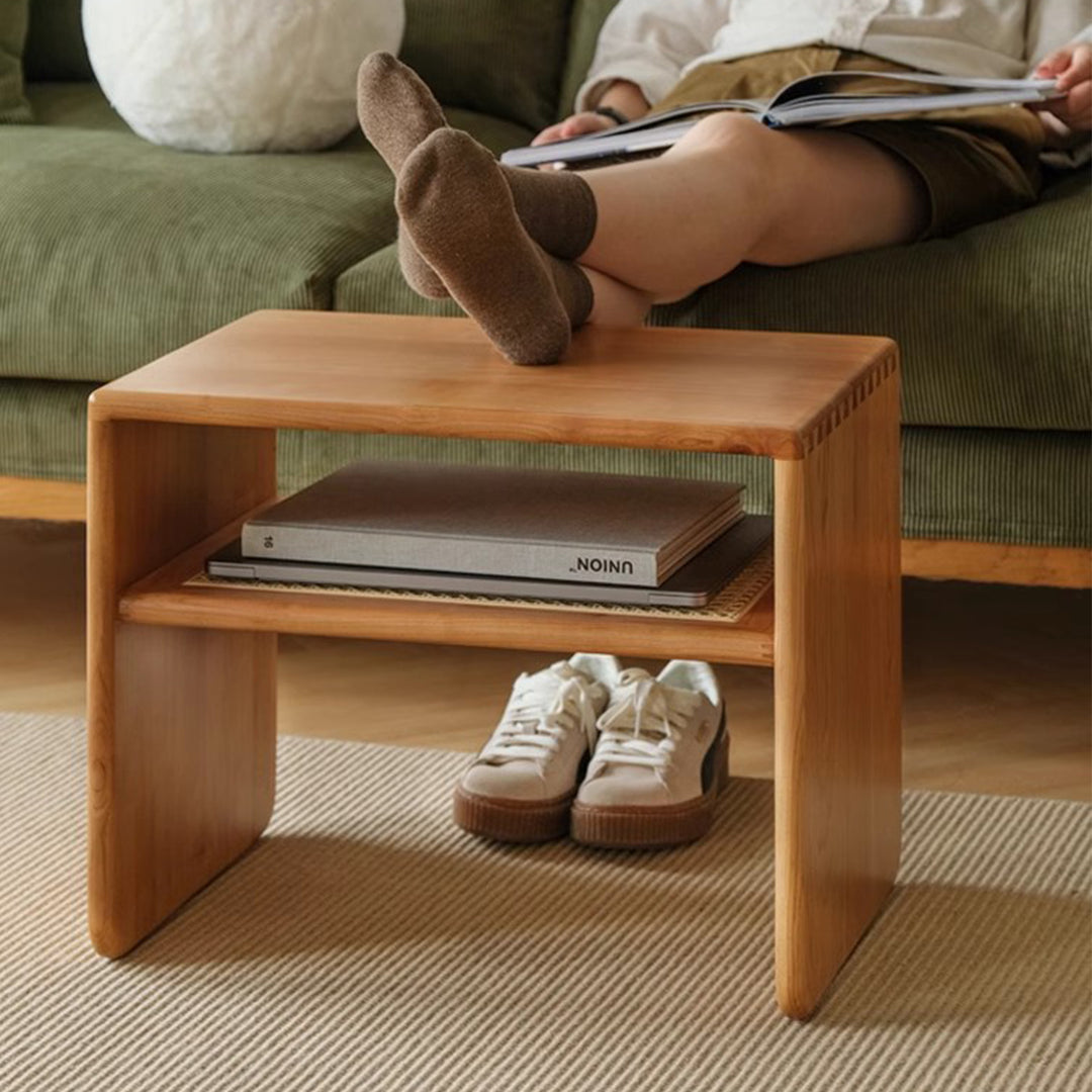 MAS-1275 Masdio Pinewood End Table with Built-In Storage Present Them