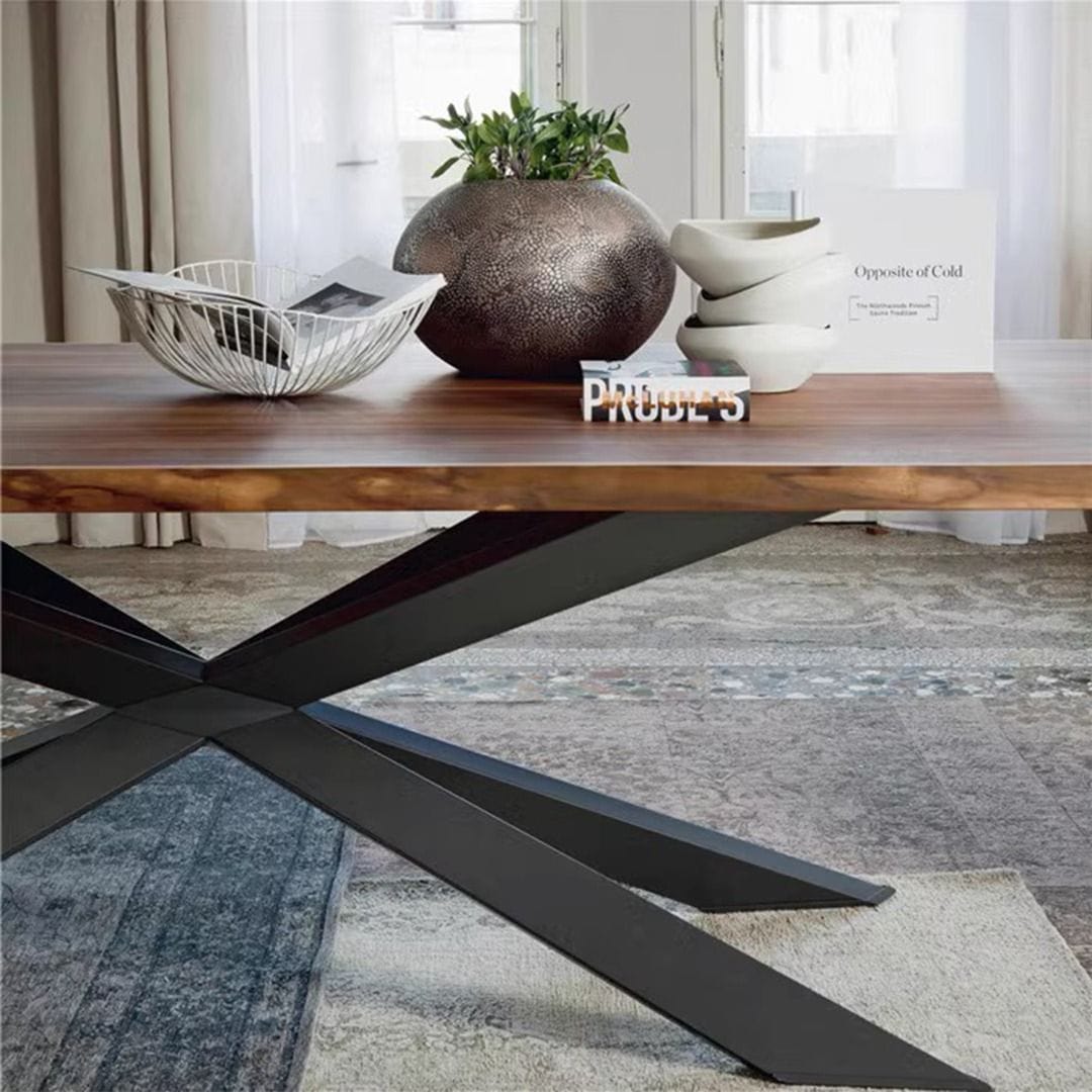 Presenthem Rustic Industrial Wooden Dining and Conference Table - The AUTUM Present Them