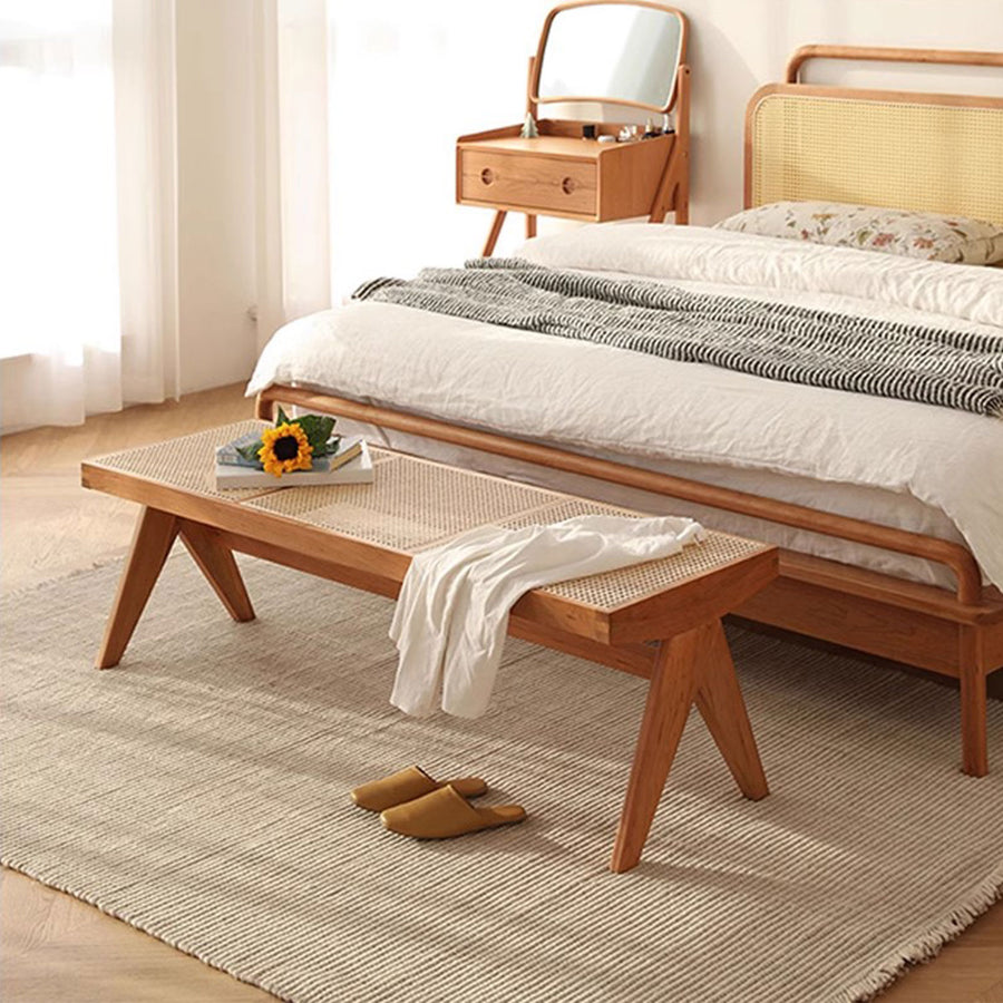 Rattan Bench & Ottoman Present Them