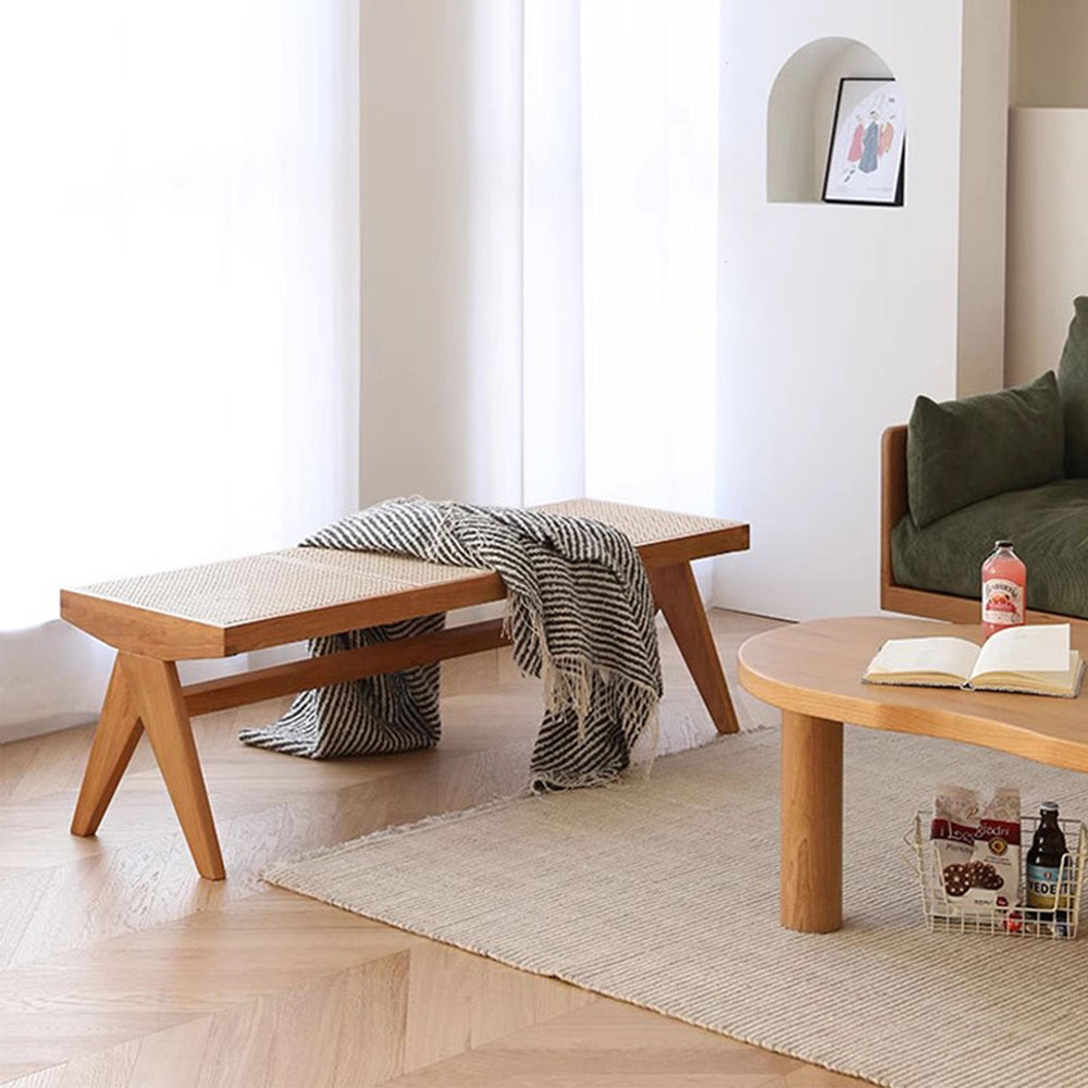 Rattan Bench & Ottoman Present Them