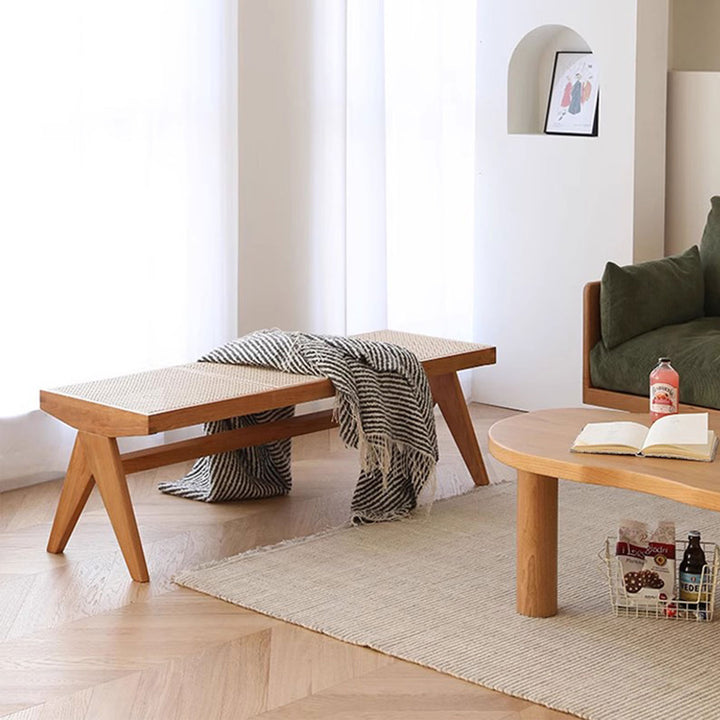 Rattan Bench & Ottoman Present Them