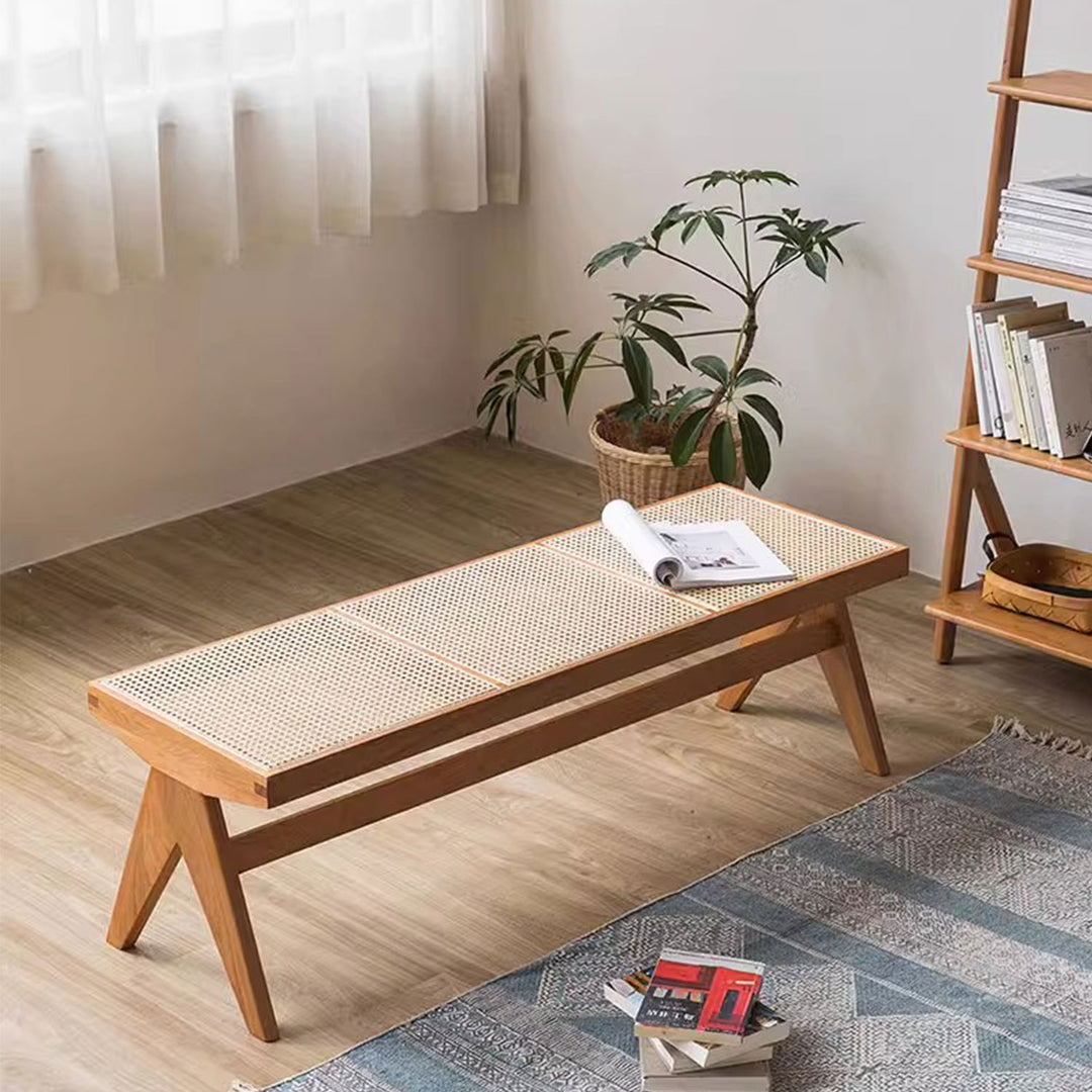 Rattan Bench & Ottoman Present Them