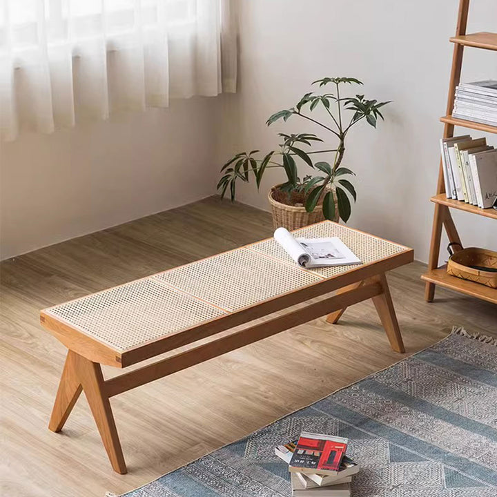Rattan Bench & Ottoman Present Them