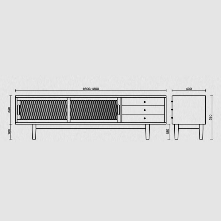 MAS-1350 Masdio Rattan TV Console Masdio