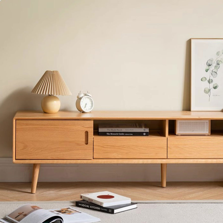 Rustic Oak TV Console Present Them