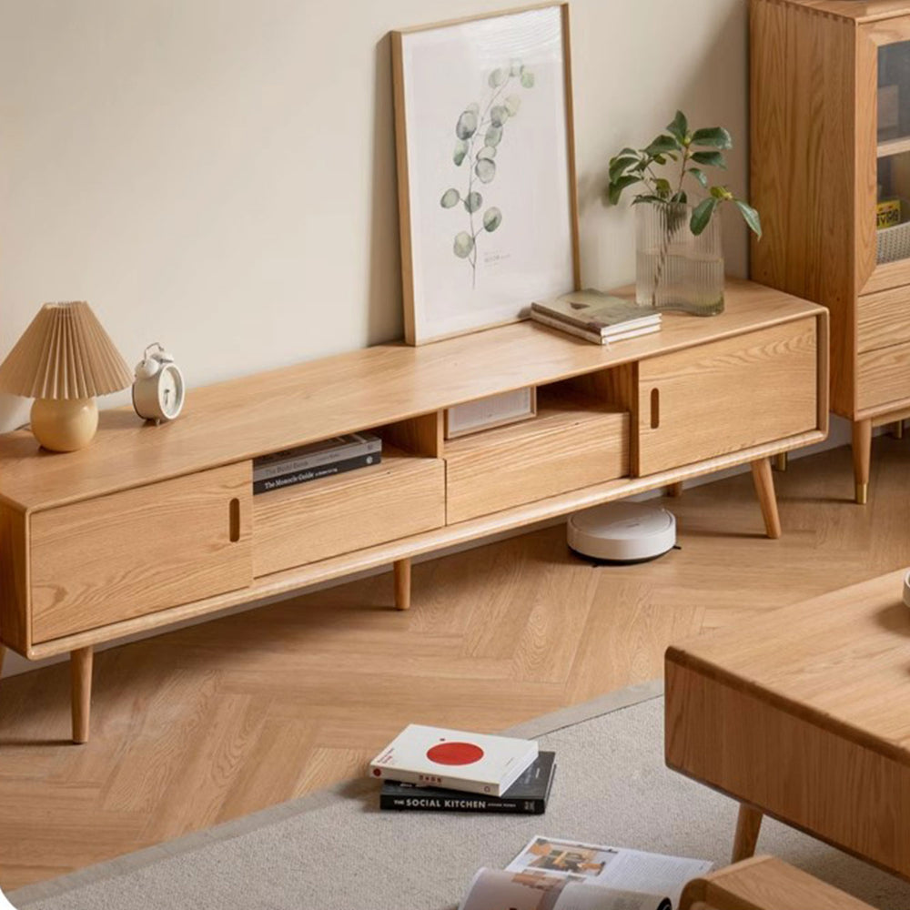 Rustic Oak TV Console Present Them