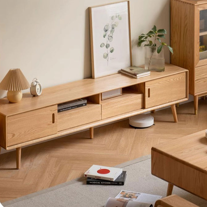Rustic Oak TV Console Present Them