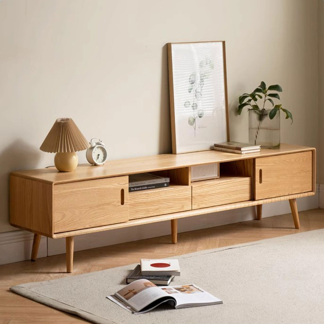 Rustic Oak TV Console Present Them