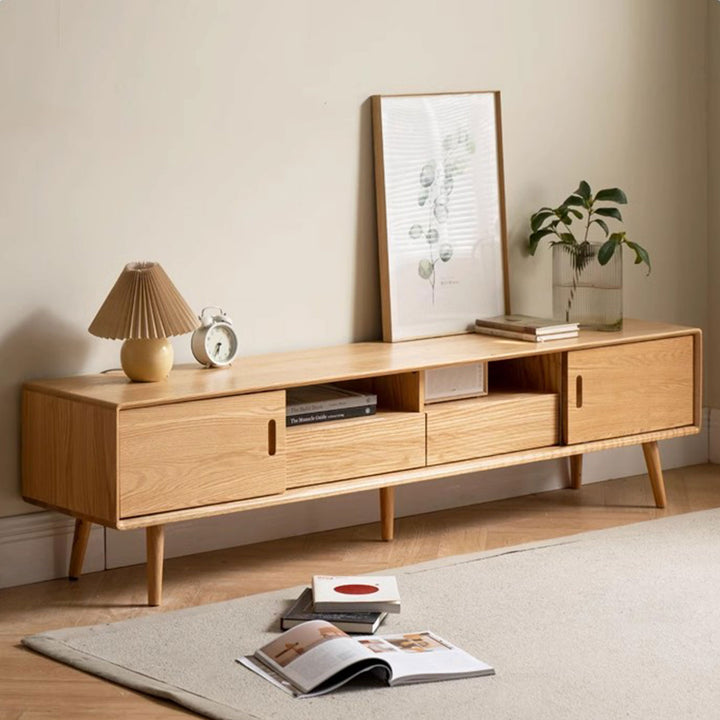 Rustic Oak TV Console Present Them