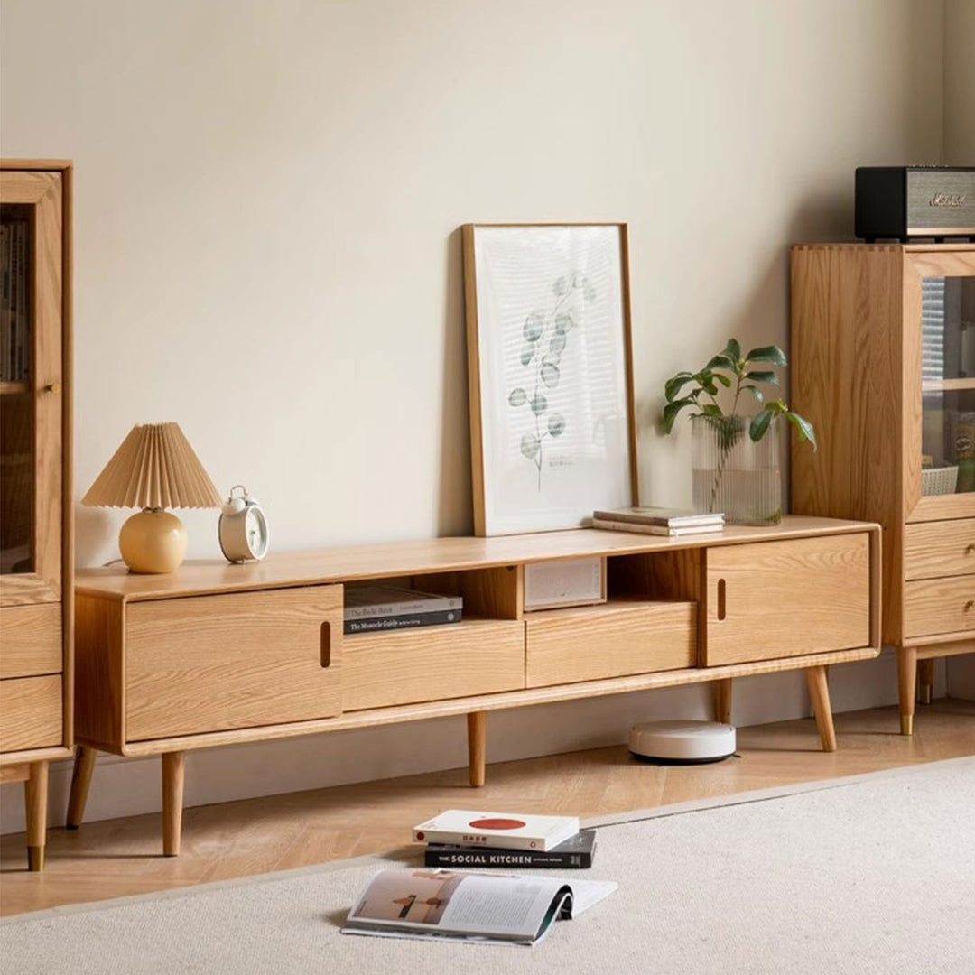 Rustic Oak TV Console Present Them