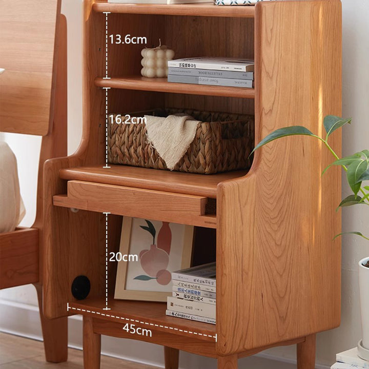 MAS-1267 Masdio Rustic Solid Wood Nightstand with Drawer Present Them