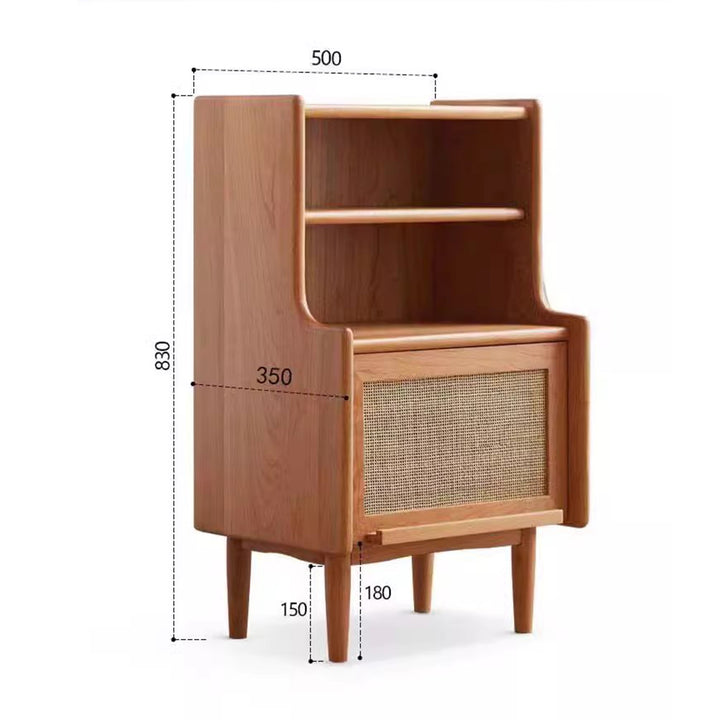 MAS-1267 Masdio Rustic Solid Wood Nightstand with Drawer Present Them